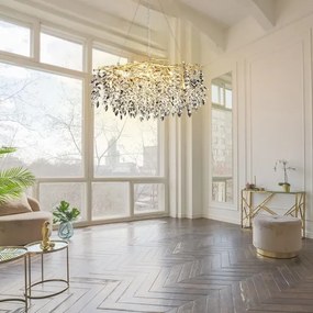 Lustră de cristal pe cablu 12xG9/40W/230V auriu