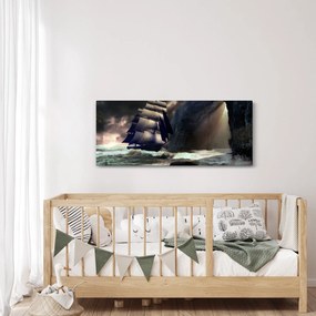 Tablou - Navă printre recife (120x50 cm)