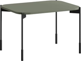 Măsuță de cafea dreptunghiulară Sonatia 60 cm cu picioare metalice - măsliniu