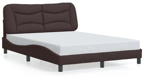 3207761 vidaXL Cadru de pat cu tăblie, maro închis, 120x200 cm, textil