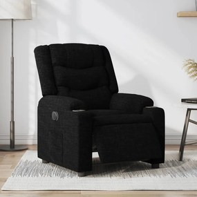 vidaXL Fotoliu rabatabil electric, negru, material textil