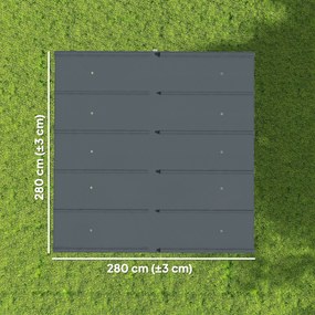 Outsunny Copertină pentru Pergolă cu 10 Orificii de Drenaj, Tavan de Rezervă în Poliester Respirabil, Doar Acoperire, 288x298 cm, UV30+, pentru Pergola Grădină 3x3m, Gri Închis | Aosom Romania