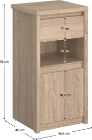 Comodă 1D1S, stejar sonoma, NORTY TYP 24