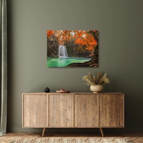 Tablou pe sticlă - Cascadă în Thailanda (70x50 cm)