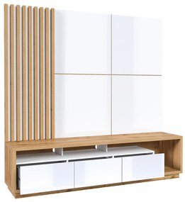 Mobilier living Celcey Typ 09 (Stejar wotan + alb lucios). 1108318