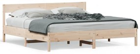 Cadru de pat cu tăblie, 180x200 cm, lemn masiv de pin