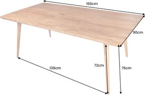 Masa din lemn de salcam Mystic 160cm A-38418 VC
