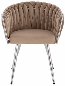 HR750 Scaun cu picioare Cromata Latte din Catifea