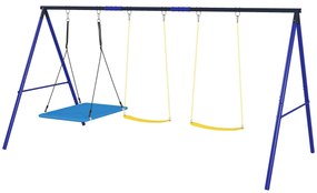 Set de leagăne AIYAPLAY pentru 3 copii, 120 kg capacitate de încărcare, leagăne pentru exterior, Multicolor | Aosom Romania