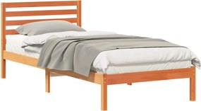vidaXL Cadru de pat Maroniu cerat 80 x 210 cm Lemn de pin masiv