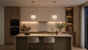 Brilagi - Lustră suspendată cu cablu STELLA 1xE27/60W/230V Ø 15 cm bej/auriu