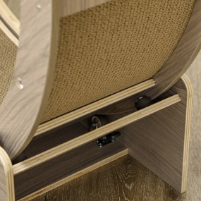 PawHut Roata de alergare pentru pisici, 91 cm, cu frână, covor de zgâriere, roată de pisică pentru mișcare sănătoasă, nuc | Aosom Romania