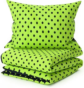 Lenjerie de pat din bumbac COLAM verde-negru Dimensiune lenjerie de pat: 70 x 90 cm | 140 x 200 cm