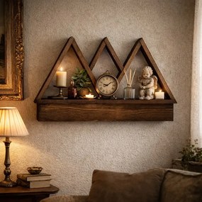 Raft de perete din lemn , Homs, natural, 42 x 25 x 6 cm