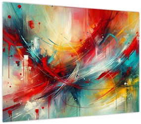 Tablou – Abstracție cu roșu (70x50 cm)