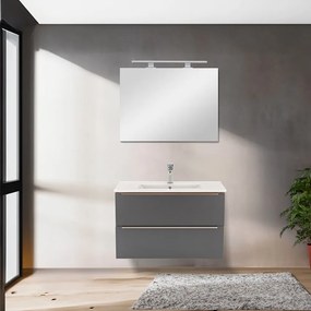 Dulap inferior Vario Trim 80 cu lavoar stejar-antracit