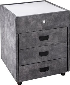 Noptiera cu iluminat LED PARIS 55cm catifea gri