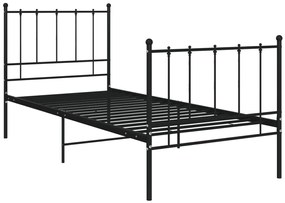 324949 vidaXL Cadru de pat, negru, 100x200 cm, metal