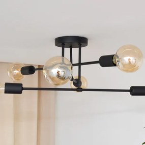 LED Lustră aplicată CAMBRIDGE 6xE27/8W/230V neagră