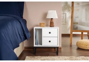 Noptieră GLIMMER 50x45,2 cm alb/negru