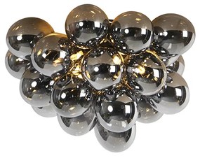 Plafoniera de design neagră cu sticlă fumurie 6 lumini - Uvas