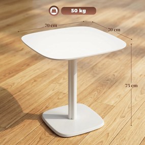 HOMCOM Masă de dining pentru 4 persoane masă de bucătărie pătrată stil modern cu blat aspect lemn, 70 x 70 cm, alb | Aosom Romania