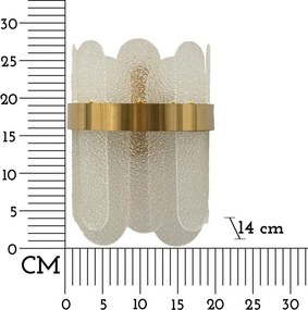 Aplică de perete aurie din sticlă Gris – Mauro Ferretti