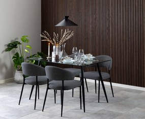 MAZZONI EXPORT IRIS Antracit [Gri închis] (material Basel 19) - SCAUN MODERN TAPIȚAT PENTRU SALON/SUFRAGERIE LOFT
