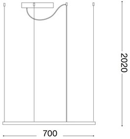 Ideal Lux - Lustră LED suspendată pe cablu ORACLE SLIM, 44W, 230V, 3000K, 70x70 cm, albă
