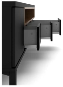 Comodă TV neagră 156x48x48 cm Roomers – Tvilum