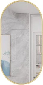 Oglinda ovala de perete OLVANI 100x50 cm cu rama aurie