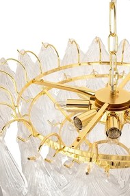 Lustra suspendata metal auriu si sticla SCARLETT 80