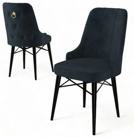 Set de scaune de sufragerie Pare Anthracite, 6bucăți