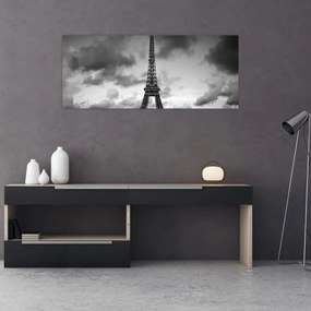 Tablou - Turnul Eiffel și mașina roșie (120x50 cm)