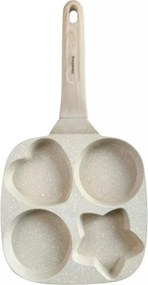 La mâna a doua: Tigaie cu 4 sectiuni Klausberg KB 7809, 19cm, Acoperire din marmura, Diverse forme, Inductie, Bej