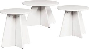 vidaXL Masă de cafea 3 pcs Alb