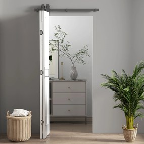 HOMCOM Ușă Pliabilă tip Carte cu Suprafață Vopsibilă 90x210 cm Alb | Aosom Romania