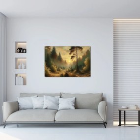 Tablou - Soare strălucind prin pădure (90x60 cm)