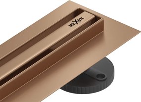 Mexen Flat 360° Slim scurgere liniară rotativă 130 cm, cupru periat - 1C41130