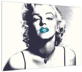 Tablou cu Marilyn Monroe cu buze albastre  (70x50 cm), în 40 de alte dimensiuni noi
