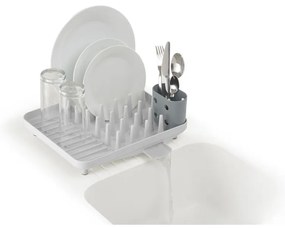 Scurgător de vase gri deschis din plastic 33,5x31,5 cm Duo – Joseph Joseph