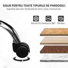 Vinsetto Scaun de Birou Ergonomic, Basculant și Captusit cu Înălțime Reglabilă, 62x76x110-119 cm, Negru | Aosom Romania