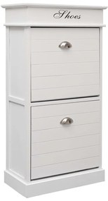 vidaXL Pantofar, alb, 50 x 28 x 98 cm, lemn de paulownia