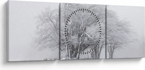 Tablou - Iarnă albă (cu ceas) (90x30 cm)