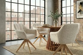 Scaun pivotant PAPILLON tesatura chenille/ stejar