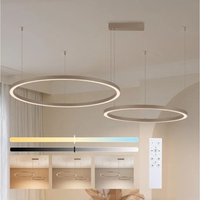 Brilagi - Lustru LED reglabil suspendat pe cablu PORTOFINO LED/98W/230V bej + telecomandă