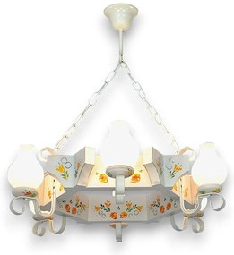Candelabru fabricat manual din lemn pictat Queen 6L