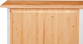 Comoda, L114 48 H99 cm, alb natur antichizat, lemn masiv