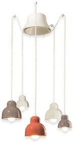 Lustra cu 5 pendule design italian realizat manual din ceramica BERIMBAU Mix