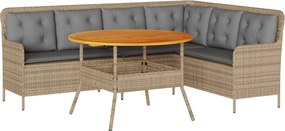 vidaXL Set canapele de grădină cu perne, 2 piese, bej, poliratan